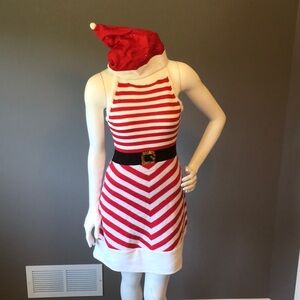 Red and White Striped Santa Dress